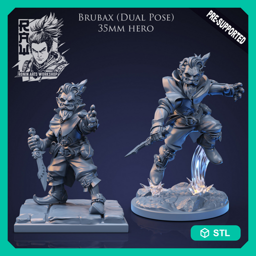 Brubax the Sorcerer - Idle and Action Pose - STL only - Only-Games