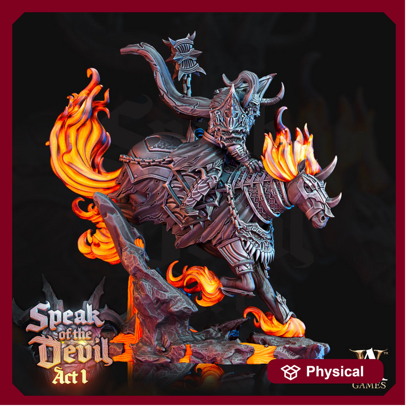 Oath of Conquest Paladin on Nightmare, Chaos Hell Knight  | 28mm, 32mm, 75mm Scales | Dungeons and Dragons | Pathfinder | Archvillain Games - Only-Games