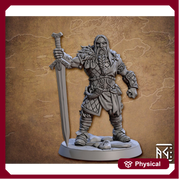 Northman Ranger Fighter w/ Claymore | 28mm, 32mm, 54mm,75mm,100mm Scale Resin Miniature Dungeons and Dragons D&D Pathfinder | Artisan Guild - Only-Games