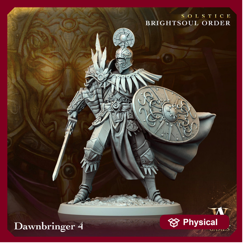 Goliath Paladin Cleric Fighter Knight Unpainted Miniature | 28mm, 32mm, 54mm,75mm, 100 Scales | Dungeons and Dragons | Pathfinder - Only-Games