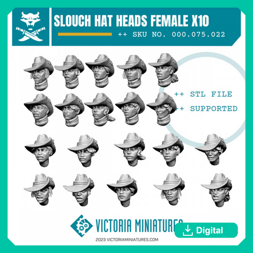 Slouch Hat Heads Female x10 - Only-Games