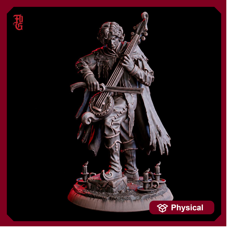Bard Miniature | Fantasy Musician Spellcaster | UNPAINTED Resin DnD Pathfinder - Only-Games