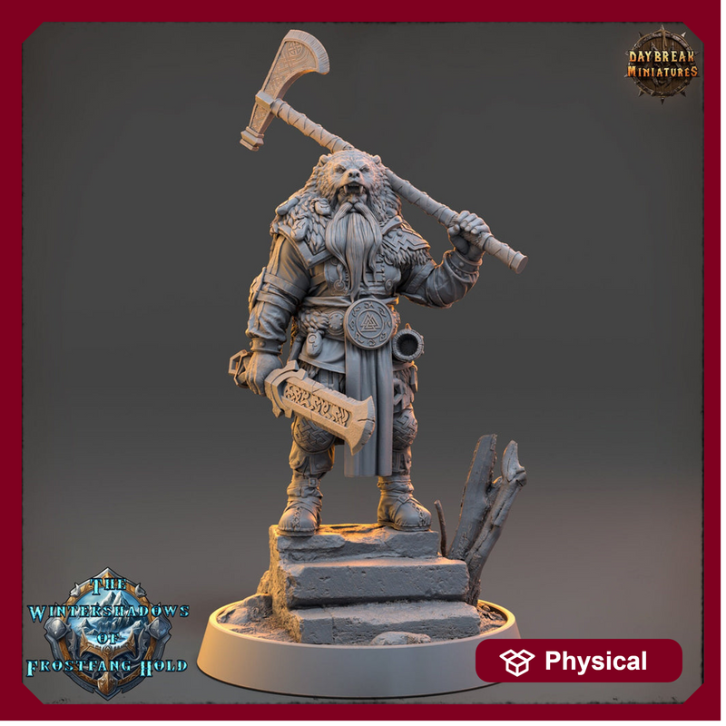 Viking Human Ranger Fighter Axe & Sword PC NPC | 28mm,32mm,54mm,75mm, 100mm Scales | Dungeons and Dragons | Pathfinder | Daybreak Miniatures - Only-Games