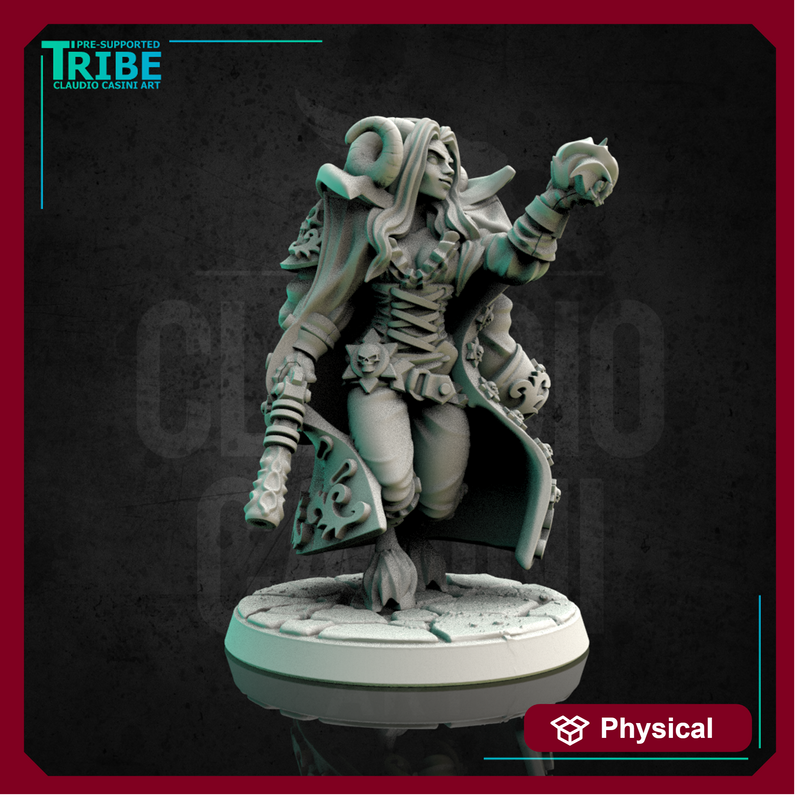 (0139) Female faun satyr saylor pirate commander wizard sorceress with spell and gun - Only-Games