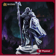 Dark Elf Miniature | Fighter Paladin Knight with Shield | UNPAINTED Resin DnD Pathfinder - Only-Games