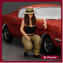 gangster homie lowrider girl in hat sitting beside car