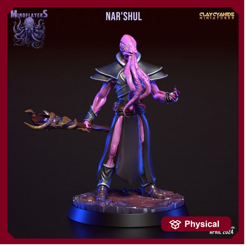 Mind Flayer, Illithid Unpainted Resin Miniature NPC | 28mm, 32mm,54mm,75mm, 100mm Scales | Dungeons and Dragons | Pathfinder | Clay Cyanide - Only-Games