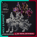 Wolf  & Puppets - Free Model for Painting Competition - PRESUPPORTED - Illustrated - 32mm scale