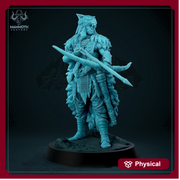 Human Beastmaster Ranger Fighter PC / NPC Unpainted | 28mm,32mm,54mm,75mm,100mm Scale | Resin Dungeons and Dragons D&D 5e  | Pathfinder | - Only-Games