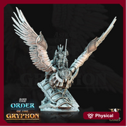 Griffon with Paladin Fighter Knight Rider  | 28mm and 32mm Scale |  Griffon Cavalry | Dungeons and Dragons 5e Miniatures | Pathfinder | - Only-Games