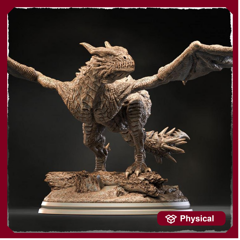 Wyvern, European Wyvern  (4 sizes) D&D  Miniature |  250mm Long,  225mm Wing Span | Resin Dragon Statue | Figurine | Dungeons and Dragons 5e - Only-Games