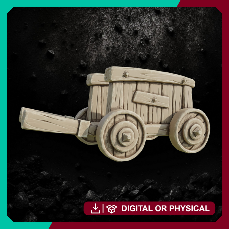 Wooden Cart - Village and Market Terrain STL for DnD & Wargaming