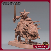 Goblin mounted on Boar | DnD Miniatures | Dungeons and Dragons | 28mm, 32mm, 75mm scale| Pathfinder | Figure for Painting| Gloomspite Glitz - Only-Games