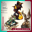 Three Dragon Lords -  PRESUPPORTED - Illustrated and Stats - 32mm scale