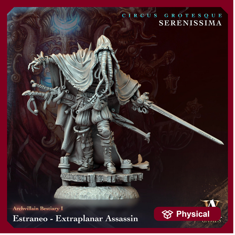 Mindflayer Assassin Fighter Adventurer PC / NPC  | 28mm,32mm,54mm,75mm, 100mm Scales | Dungeons and Dragons | Pathfinder | Battle Wizard - Only-Games