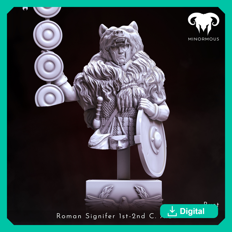 Bust - Roman Signifer 1st-2nd C. A.D. Symbol of Power!