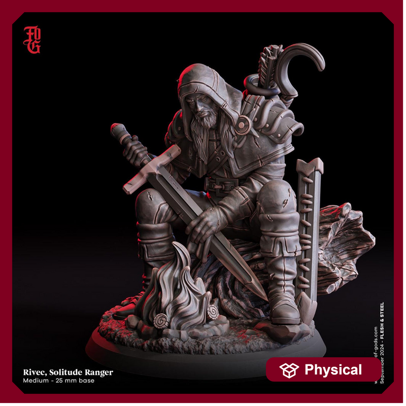 Human Ranger, Rogue, Fighter | 28mm,32mm,54mm,75mm,100mm Scale Resin Miniature |Dungeons and Dragons D&D 5e Pathfinder |Flesh of Gods - Only-Games