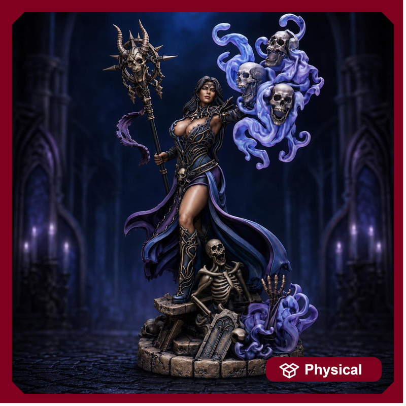 Human Necromancer Miniature | Merzara Female Undead Summoner | PaintedOrNot Original UNPAINTED Resin DnD 5E Pathfinder - Only-Games