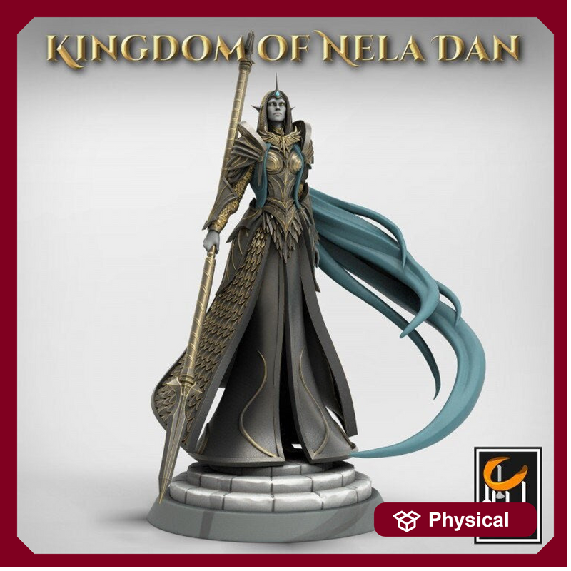 High Elf Female Lord Paladin, Moon Elf,  Eladrin  Unpainted Miniature | 28mm, 32mm,54mm,75mm Scales | Dungeons and Dragons | Pathfinder | - Only-Games