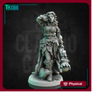(0261) Female druid wizard witch with magic staff and cats familiar