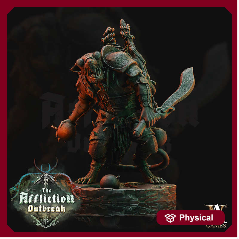 Wererat in Heavy Armor | Resin Miniature | Dungeons and Dragons | 28mm,32mm,57mm, 75mm, 100mm| Pathfinder ratfolk | D&D 5e | - Only-Games
