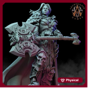 Oathbreaker Female Paladin Chaos Knight Unpainted Miniature | 28mm, 32mm Scales | Dungeons and Dragons | Pathfinder | Frostgrave | DnD - Only-Games