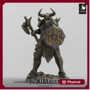 Fighter, Ranger Axe & Shield, Oathbreaker Paladin, Unpainted Miniature| 28mm, 32mm,54mm,75mm,100mm Scales |Dungeons and Dragons Pathfinder - Only-Games