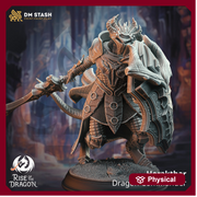 Dragonborn Fighter Paladin Commander PC NPC Miniature | 28mm, 32mm, 54mm, 75mm, 100mm Scales | Pathfinder Figure DnD | DM Stash | - Only-Games