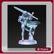Pinup ELF Fighter Zeera | 28mm Scale | 32mm Scale Miniature - Minis - D&D -  RN Estudio - Only-Games