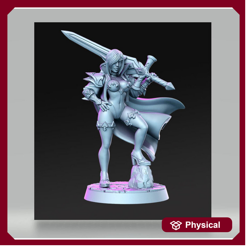 Pinup ELF Fighter Zeera | 28mm Scale | 32mm Scale Miniature - Minis - D&D -  RN Estudio - Only-Games