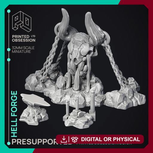 Hell Forge - Scenery - 3 Models - PRESUPPORTED - Hell Hath No Fury - 32mm Scale - Only-Games