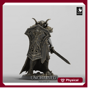 Oathbreaker Paladin, Fighter,Soldier Sword and Shield, DnD Unpainted Miniature| 28mm, 32mm,54mm,75mm,100mm Scales | Dungeons & Dragons - Only-Games