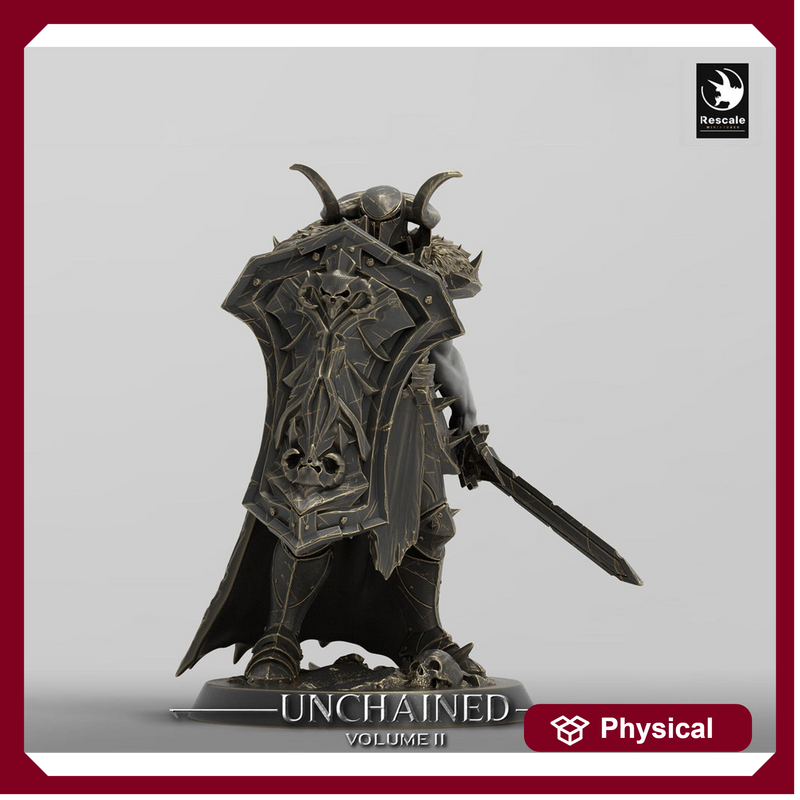 Oathbreaker Paladin, Fighter,Soldier Sword and Shield, DnD Unpainted Miniature| 28mm, 32mm,54mm,75mm,100mm Scales | Dungeons & Dragons - Only-Games