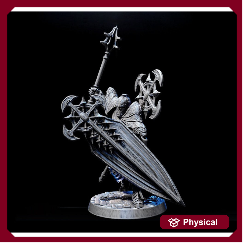 Paladin Cleric Fighter Knight Unpainted Miniature | 28mm, 32mm, 54mm,75mm, 100 Scales | Dungeons and Dragons | Pathfinder - Only-Games