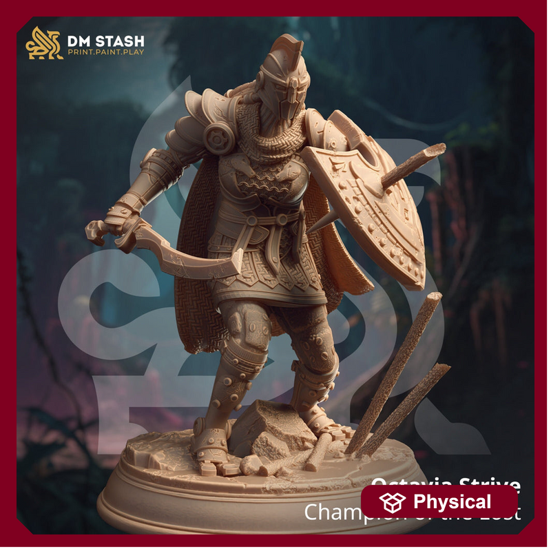Female Fighter Ranger Paladin | Miniature | 28mm, 32mm, 75mm, 100mm Scales | Pathfinder Figure | DnD | Figurine unpainted | DM Stash - Only-Games