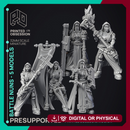 Battle Nuns - 5 Models - PRESUPPORTED - Heaven Hath No Fury - 32 mmm