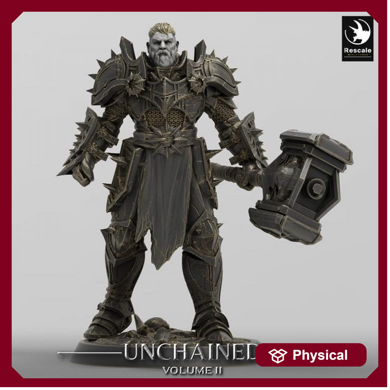 Oathbreaker Paladin, Fighter Battlemaster Maul PC / NPC, DnD 5e Unpainted Mini| 28mm, 32mm,54mm,75mm,100mm Scales | Dungeons & Dragons - Only-Games