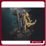 Human Paladin, Fighter Battlemaster Trident | Resin Unpainted Miniature | 28mm, 32mm, 54mm,75mm, 100mm Scales | Pathfinder Figure | DnD |  | - Only-Games