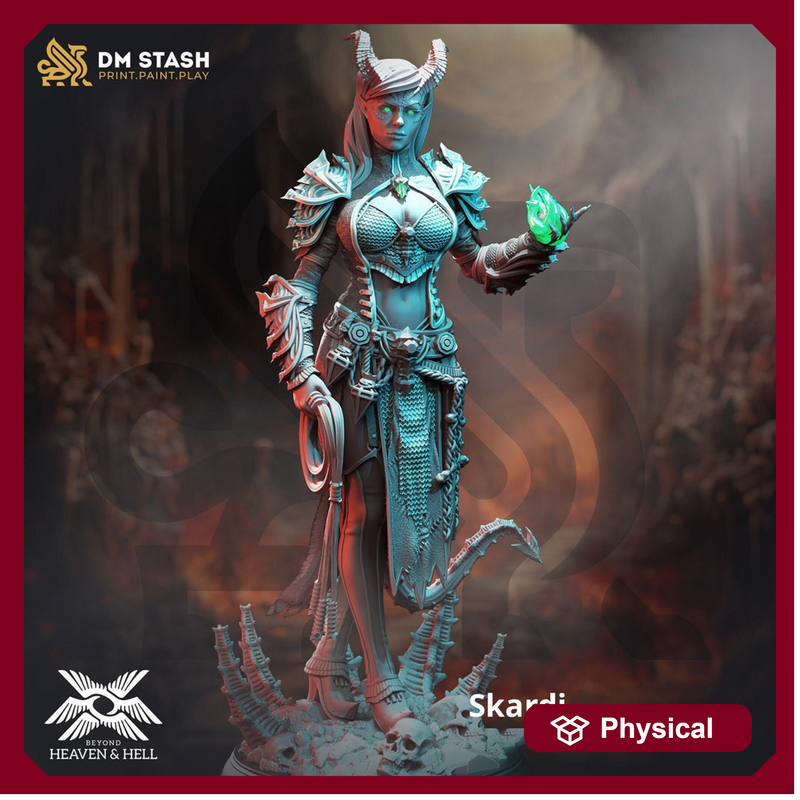 Female Tiefling Sorcerer Warlock Arcane Trickster  Miniature | 28mm, 32mm,54mm,75mm, 100mm Scales | Dungeons and Dragons  5E | DM Stash - Only-Games