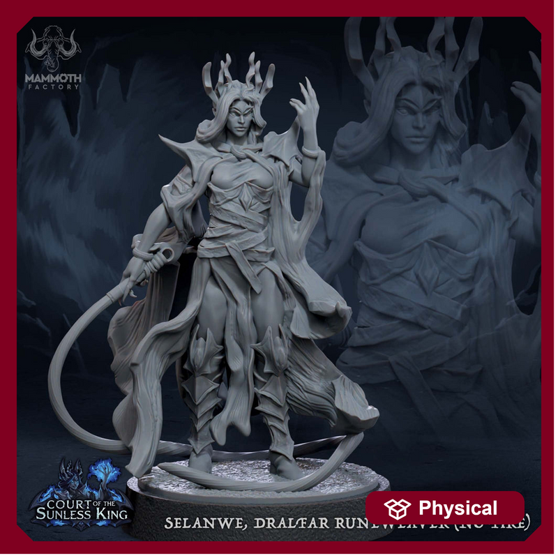 Female Dark Elf Priestess Cleric NPC D&D 5e Unpainted | 28mm, 32mm, 50mm,75mm,100mm | Dungeons and Dragons | Pathfinder | Mammoth Factory - Only-Games