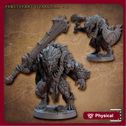 Lizardfolk, Lizardman, Fighter, Range, Paladin PC NPC  | 28mm,32mm,54mm,75mm Scale Resin Miniature | Dungeons and Dragons |Artisan Guild - Only-Games