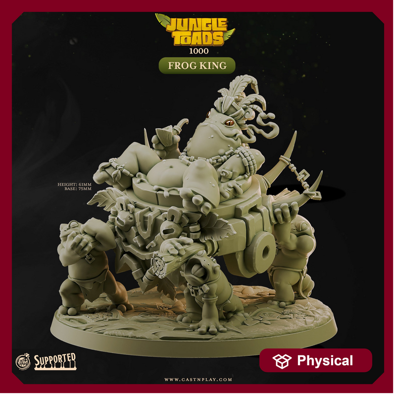 Frog King - Jungle Toads - CastNPlay - Terrain Wargaming D&D DnD 28mm 32mm 40mm 54mm