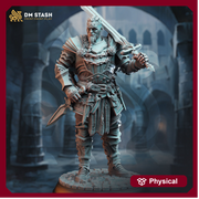 Fighter Battlemaster, Paladin w/ Sword | Miniature | 28mm, 32mm, 54mm,75mm, 100mm Scales | Pathfinder Figure | DnD | Figurine unpainted | - Only-Games