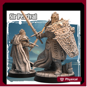 Human Paladin Fighter Sword & Shield, Platemail | Unpainted Miniature | 28mm, 32mm, 54mm,75mm,100mm Scales | Pathfinder Figure | DnD | | - Only-Games