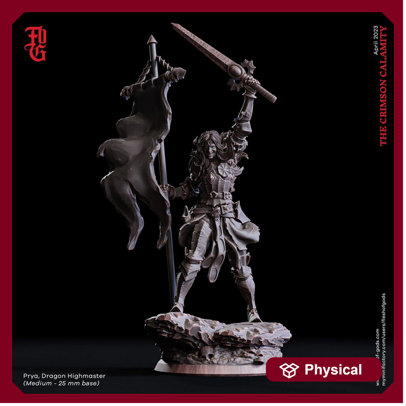 Oathbreaker Female Paladin Fighter | 28mm, 32mm,54mm,75mm,100mm Scales |Player Character Mini Minis D&D5e Pathfinder Figurine |Flesh of Gods - Only-Games