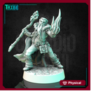 (0318) Male  human elf tiefling half-orc firbolg druid with staff and magic fire