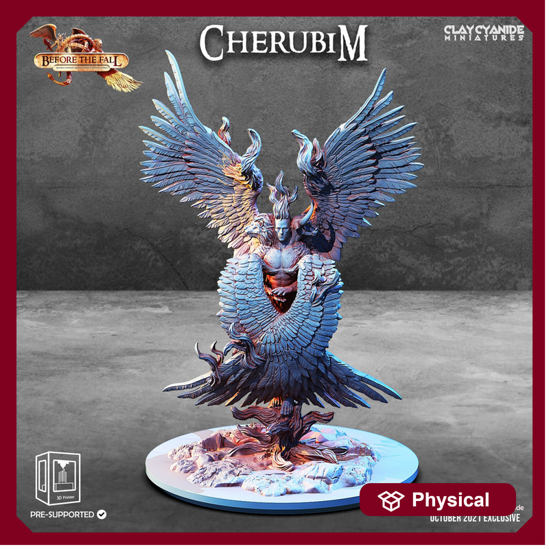 Cherubim Angel Celestial | 28mm, 32mm Scale | Resin Miniature | Dungeons and Dragons | Pathfinder | D&D 5e | Clay Cyanide - Only-Games