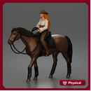 Cowgirl with hat riding calmly on horse enjoying a peaceful countryside journey