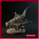 Deinonychus hunting Tenontosaurus 1-35 scale dinosaur