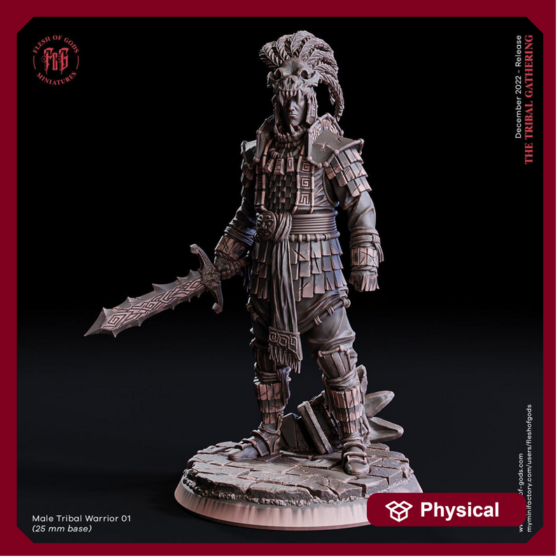 Fighter, Ranger PC / NPC  | 28mm, 32mm,75mm Scales | 100mmTall | Player Character Mini- Minis -D&D 5e Pathfinder Figurine | Flesh of Gods - Only-Games